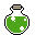 Filled potion bottle.