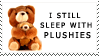 I still sleep with plushies on white.