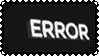 Animated glitching error on black.