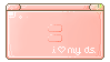 I heart my DS on pink DS background.