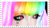 Close up of rainbow second life(?) character.